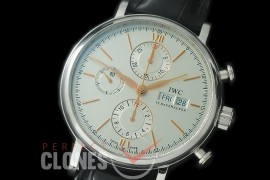 0 0 0 IWPT-102 IW391022 Portofino Chronograph Classic SS/LE White/ R-Gold A-7750 