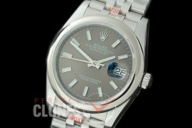 R36DJS-303S GMF 126234 SS/SS Smooth/Jubilee Dark Rhodium Grey Sticks Asian 2824 904L Steel 
