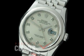 R36DJS-311S GMF 126234 SS/SS Smooth/Jubilee Silver Diam Asian 2824 904L Steel 