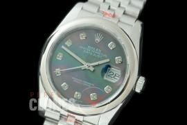 R36DJS-318S GMF 126234 SS/SS Smooth/Jubilee MOP Black Diam Asian 2824 904L Steel 