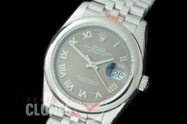 R36DJS-323S GMF 126234 SS/SS Smooth/Jubilee Dark Rhodium Grey Roman Asian 2824 904L Steel 