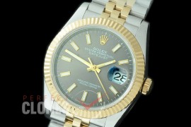 R36DJT-503F BP Datejust 36 126233 SS/YG Fluted/Jubilee 2019 Dark Rhodium Grey Sticks A-2824