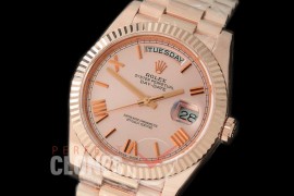 R40DD-18K-215 228235 RG/RG Rose Gold Roman Swiss 2836