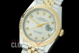 R36DJT-511F BP Datejust 36 126233 SS/YG Fluted/Jubilee 2019 Silver Diam A-2824