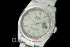 R36DJS-373S GMF 126234 SS/SS Smooth/Oyster Silver Sticks SA 3135 904L Steel 