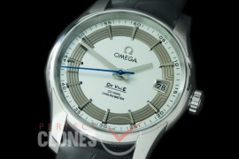 0 0 0 OMDEV-HV-101S XF/VSF Deville Hour Vision Date Automtaic SS/LE White VS Cal 8500 Superclone - Croc Leather Strap Black 