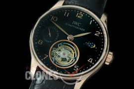 0 IWPTB00037 Portugese Tourbillon Handwind YG/LE Black Asian Flying Man Tourbillon