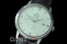 0 0 0 OMDEV-PR-101 ZF Deville Date/Power Reserve Automatic SS/LE White Asian Clone Cal 2627 PR Movt 