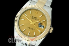 0 0 R41DJT-905 JF/ARF 904L Steel 126333 Oyster SS/YG Champagne Gold Sticks Asian 2824/3235 Mod