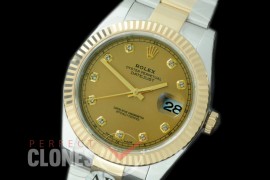 0 0 R41DJT-915 JF/ARF 904L Steel 126333 Oyster SS/YG Champagne Gold Diam Asian 2824/3235 Mod