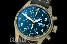 0 0 0 0 0 IWP00088 ZF Pilot Chronograph 387902 Spitfire Bronze Limited Edition BR/LE Black A-7750