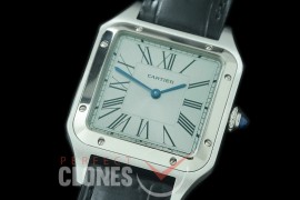 CAR-SD-151 V6F/XF/VSF 2019 Santos-Dumont Men SS/LE White Swiss Quartz 