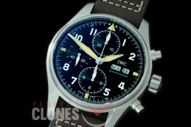 0 0 0 0 0 IWP00089 Pilot Chronograph 387903 Spitfire SS/LE Black A-7750