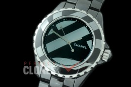 0 0 CHA-38-504B KOR-F New J12 H5581 Untitled CER/CER Rhodium Plated Decor A-2892 Mod to Chanel Calibre