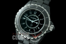 0 0 CHA-38-551B KOR-F New J12 33mm H1625 CER/CER Black Diam Swiss Quartz 