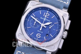 0 0 0 0 BR03-94-107 BR03-94 Chronograph Blue Steel SS/LE Blue A-7750 Sec at 3