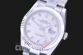R36DJS-561 126234 SS/SS Fluted/Oyster 2019 Silver Diamonds A-2824