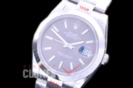 0 0 R41DJS-353 GMF 904L Steel 126334 Smooth/Oyster SS/SS Rhodium Grey Sticks Asian 2824 