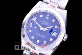 0 0 R41DJS-364 GMF 904L Steel 126334 Smooth/Oyster SS/SS Blue Diamonds Asian 2824 