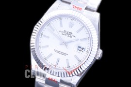 0 0 R41DJS-351F GMF 904L Steel 126334 Fluted/Oyster SS/SS White Sticks Asian 2824 