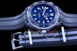 0 OM300M-046R 2019 Basel Seamaster Diver 300M PVD/RU Black Asian 2824 Mod 8800 Free Nato Strap 