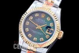 R26DJT-909 GMF 179173 SS/YG Fluted/Jubilee MOP Black Diam Swiss 2671 904L Steel 