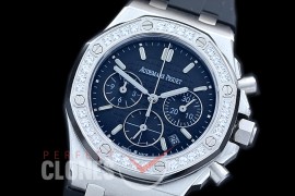 APROCL-317 Royal Oak Offshore Ladies 26231 SS/RU Black Sticks Jap Chronograph Quartz 