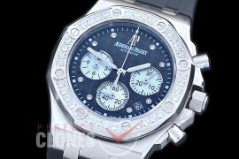 APROCL-323 Royal Oak Offshore Ladies 26231 SS/RU Black Diamonds Jap Chronograph Quartz 