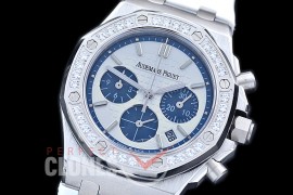 APROCL-311 Royal Oak Offshore Ladies 26231 SS/RU White Sticks Jap Chronograph Quartz 