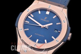 0 0 0 0 HBFS-45-008 Classic Fusion 45mm RG/LE Blue M-9015 Mod to Calibre HUB1112