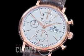 0 0 0 IWPT-111 IW391007 Portofino Chronograph Classic RG/LE White A-7750 