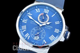 UNMM-124 Maxi Marine SS/RU Blue Classic Roman Asian PR Movt 