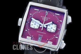 0 0 TGM00925 Monaco Classic SS/LE Maroon Red Jap OS20 Quartz Chrono