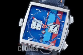 0 0 TGM00928 Monaco Classic SS/LE Blue Gulf Stripes Jap OS20 Quartz Chrono