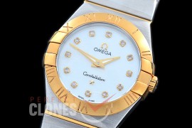 0 OMCON-28-161 Constellation Manhattan Quartz 28mm SS/YG White Diamonds Swiss Quartz