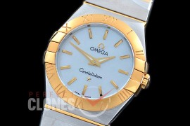 0 OMCON-28-151 Constellation Manhattan Quartz 28mm SS/YG White Sticks Swiss Quartz