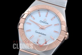0 OMCON-28-201 Constellation Manhattan Quartz 28mm SS/RG White Sticks Swiss Quartz
