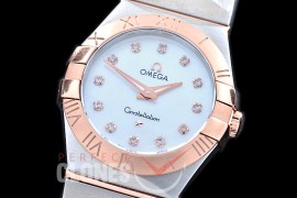 0 OMCON-28-211 Constellation Manhattan Quartz 28mm SS/RG White Diamonds Swiss Quartz