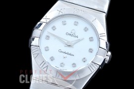 0 OMCON-28-111 Constellation Manhattan Quartz 28mm SS/SS White Diamonds Swiss Quartz