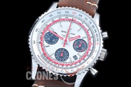 BLNV-AE-101AL Navitimer 1 Airline Edition Chronograph SS/LE White TWA A-7750 