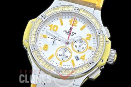 0 0 HB38-0011 Big Bang Ladies Tutti Frutti Chrono SS/SQRB/LE White/Yellow Jap OS 20 Quartz 