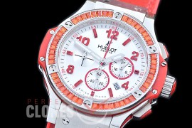 0 0 HB38-0013 Big Bang Ladies Tutti Frutti Chrono SS/SQRB/LE White/Red Jap OS 20 Quartz 