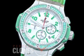 0 0 HB38-0012 Big Bang Ladies Tutti Frutti Chrono SS/SQRB/LE White/Green Jap OS 20 Quartz 
