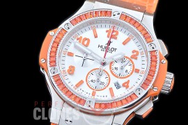 0 0 HB38-0017 Big Bang Ladies Tutti Frutti Chrono SS/SQRB/LE White/Orange Jap OS 20 Quartz 