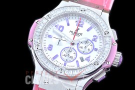 0 0 HB38-0018 Big Bang Ladies Tutti Frutti Chrono SS/SQRB/LE White/Light Purple Jap OS 20 Quartz 