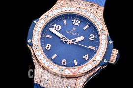 0 0 HB38-0513D1 Big Bang Ladies 38mm RG/DIAM/LE Blue Jap OS 20 Quartz 