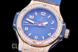 0 0 HB38-0513D Big Bang Ladies 38mm RG/DIAM/LE Blue Jap OS 20 Quartz 