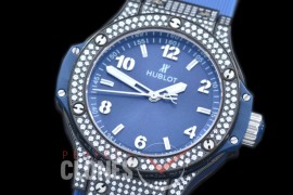 0 0 HB38-0523D1 Big Bang Ladies 38mm PVD/DIAM/LE Blue Jap OS 20 Quartz 