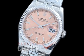 R36DJS-956 ARF/JF V3 126234 SS/SS Fluted/Jubilee Salmon Pink Sticks SH 3135 904L Steel 