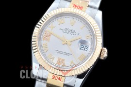 R36DJT-326 GMF 126233 SS/YG Fluted/Oyster Silver Roman-Diamonds A-2824 904L Steel